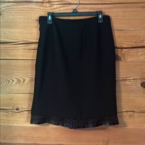 INC International Concepts Black Pencil Skirt with Lace Trimmed Edge